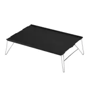(Black)Outdoor Folding Table Portable Aluminium Alloy Mini Light Picnic Desk Dp