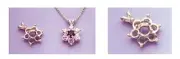 4mm Round Cluster Pre-Notched Solid Silver Pre-Notched Pendant Setting