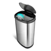 13.2 Gal. Hands-Free Infrared Motion Sensor Trash Can/Stainless Steel Trash Cab