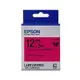 EPSON LK-41BK標籤帶/ 蕾絲緞帶/ 粉紅色底黑字