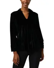 Caliban Stretch Velvet Blouse