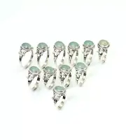 WHOLESALE 11PC 925 SOLID STERLING SILVER AQUA CHALCEDONY RING LOT k696