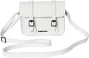 [Dr. Martens] 7 Inch Leather Satchel Bag, White Kiev & Smooth Leather