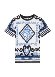 Dolce & Gabbana Kids Printed Cotton T-shirt (8-13 Years) - Blue - 08YR (8 Years) 08YR (8 years)