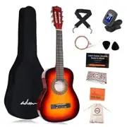 Beginner Acoustic Classical Guitar Nylon Strings Wooden Sunbrust 30 Inch