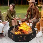 Moyasu Round Fire Pit Ring Camping Outdoor Fireplace