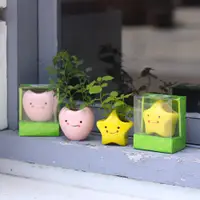 在飛比找松果購物優惠-【迎光】Cute plant陶瓷植栽(星星、愛心 兩款可選)