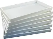 [RJ Displays] 6 Pack of White Plastic Stackable Standard size Jewelry Display trays. for Rings, Bracelets, Necklaces, Pendants, Bracelets in Showcases, Over the counter in store. Jewelry Organizer (White)