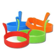 Silicone Egg Rings Non Stick Baking Kitchen Pancake Handles Egg Rings Tools - 4pcs