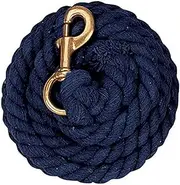 Weaver Leather Solid Color Cotton Lead Rope with Solid Brass 225 Snap, Navy