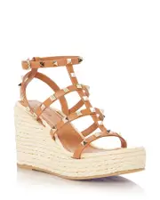 Valentino Garavani Women's Strappy Studded Espadrille Platform Wedge Sandals