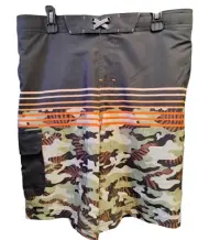 Wonder Nation Boys Swim Shorts Quick Dry UPF 50+ Size XL(14-16) Husky Black Camo