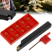 10pcs 12mm Shank Lathe Turning Tool Holder Boring Bar w/Carbide Inserts Wrench❅