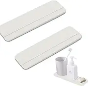Water Absorbent Diatomite Coasters, 2Pcs Quick Drying Stone Soap Dish, Diatomaceous Earth Soap Holder, Water Absorbing Tray for Sink Vanity