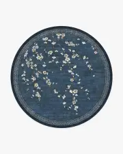 245' Round | Machine Washable Runner Rug | Kid & Pet Friendly | Indoor Rug | Gracie Sakura Indigo Tufted Rug | Ruggable