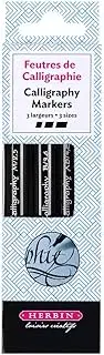 Herbin 20891T Felt-Tip Pens (Various Widths, Ideal for Calligraphy and Painting, Pack of 3)