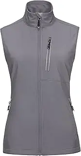 [33,000ft] Women's Lightweight Gilet Outerwear Waterproof Stand Collar Softshell Cycling Vest Laddies Reflective Sleeveless Jacket for Riding Running Golf Hiking Walking Fishing
