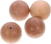 SOLUSTRE Simple Design Wooden Ball Knobs 4 Pack for Cabinet Drawer Dresser Craft Use