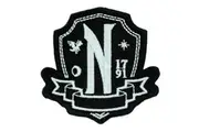Wednesday Nevermore Academy Crest Iron On Patch (Black/White) (One Size)