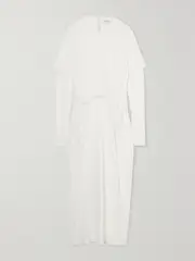 [LOEWE] LOEWE - Draped Jersey Maxi Dress - White - small small White