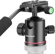 NEEWER Heavy Duty Camera Tripod Head Ball Head with Handle and 1/4” Arca Type QR Plate, 360° Panoramic Pan Head for Tripod, Monopod, Slider, DSLR Camera, Camcorder, Load up to 17.6lb/8kg
