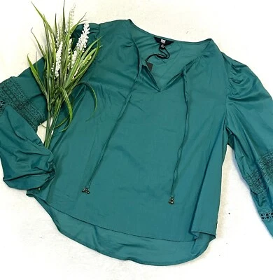 FRYE NWT Emerald Boho Crotchet Peasant Blouse - Small