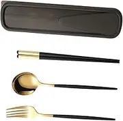 Toddmomy 1 Set of Stainless Steel Cutlery Chopsticks Forks Spoons Dinnerware Practical Serving Utensils Set