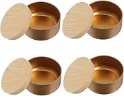 HAWILLOSCH 4Pcs Tinplate Candle Cans Sealed Storage Cases for Tea and Candle Making for DIY Projects and Decor for Parties and Special Events