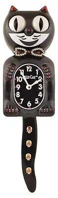 Limited Edition Gold/Red Skull Tail/Bow Kit-Cat Klock Swarovski Jeweled Clock