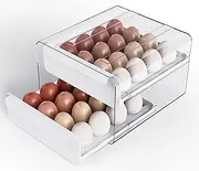 Eggs Container Fridge Organizer Storage: Large Plastic Refrigerator Egg Holder Bins Drawer Box