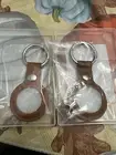 Air Tag Keychain for Apple Airtags Holder,2 Pack Protective Leather Airtag Case
