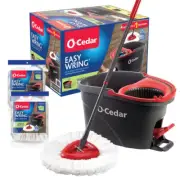 O-Cedar Easywring Spin Mop and Bucket System 2 Extra Machine Washable Mop Head R