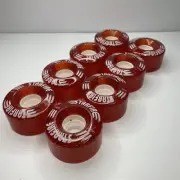 8 x Red Glitter Starfire Rollerskate Wheels 58mm x 32mm Suits 7or8mm Bearing NEW