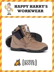 Mongrel Zipsider Stone Non-Safety Boot 961060 New In Box!
