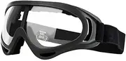 LOLOFR Sand-proof impact goggles, skiing, electric motorcycle riding, dust protection goggles, men and women（Clear lens）