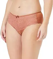 [Playtex] Women's Flower Elegance Midi x1 Briefs, Brown, XXL, Brown, 3X-Large