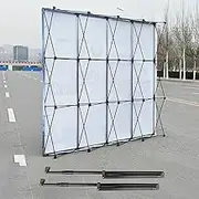 Emerging Folding Display Frame Support, Portable Voltage Background Display with 2 Rear Support Bars, Stand Exhibition Frame with Frame (2.3x3.05m (7.5FTX10FT))