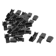 Plastic Sliding Rope String Drawstring Stopper Fastener Cord Lock Black 30pcs