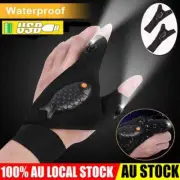 1 Pair Finger Gloves with LED Light Flashlight Tools Outdoor Gear Rescue Torch~