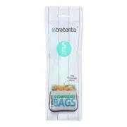 Brabantia Perfect Fit Compostable Bin Liner - Code S (6 Litre) 10 Bags Green