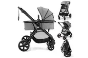 Costway 2in1 Convertible Pram Portable Folding Stroller Lightweight Stroller w/Storage Bag Grey