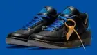 Off-White x Nike Air Jordan 2 Low "Black and Varsity Royal" Men's Size 6.5