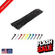14" Self-Locking Nylon Zip Ties, 50lb Strength - 100 Pack for Versatile Use