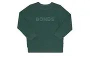 Bonds Kids Tech Sweats Pullover Jumper Green