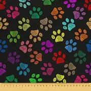 HEKO PANELS Oxford Fabric, Waterproof, Sold by The Metre, Canvas, Polyester Fabric for Sewing, Sewing Fabrics, Furniture Fabrics, Decorative Fabrics, Crafts, Waterproof, Opaque, Paws, Colourful, 2