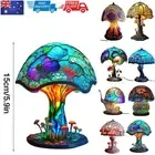 Painting Glass Mushroom Table Lamps Bohemian Resin Lamp Night Light Decor USB