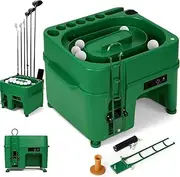 Electric Induction Automatic Ball Dispenser, Golf Ball Dispenser with 6 Holes Club Holder, Height Adjustable, Hold 40 Balls at Once, Rechargeable, Golf Ball Teeing Device for Various Venues