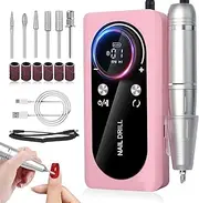 Electric Nail Files, 45000RPM Professional Electric Nail Drill Machine, Rechargeable Portable E File Kit for Acrylic Gel Nails with LCD Display Adjustable Speed for Women Salon Home Beginner