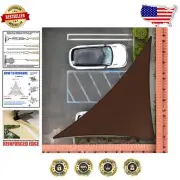 Classic Brown 7' x 14' x 15.7' Triangle Shade Sail - 3- Included