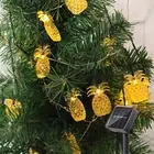 Solar String Lights Outdoor 13Ft 20 LED Solar Pineapple String Lights with 8 ...